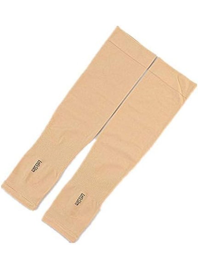Ice Silk Sport Skin Arm Sleeves Gloves - Nude, M  - Image 3