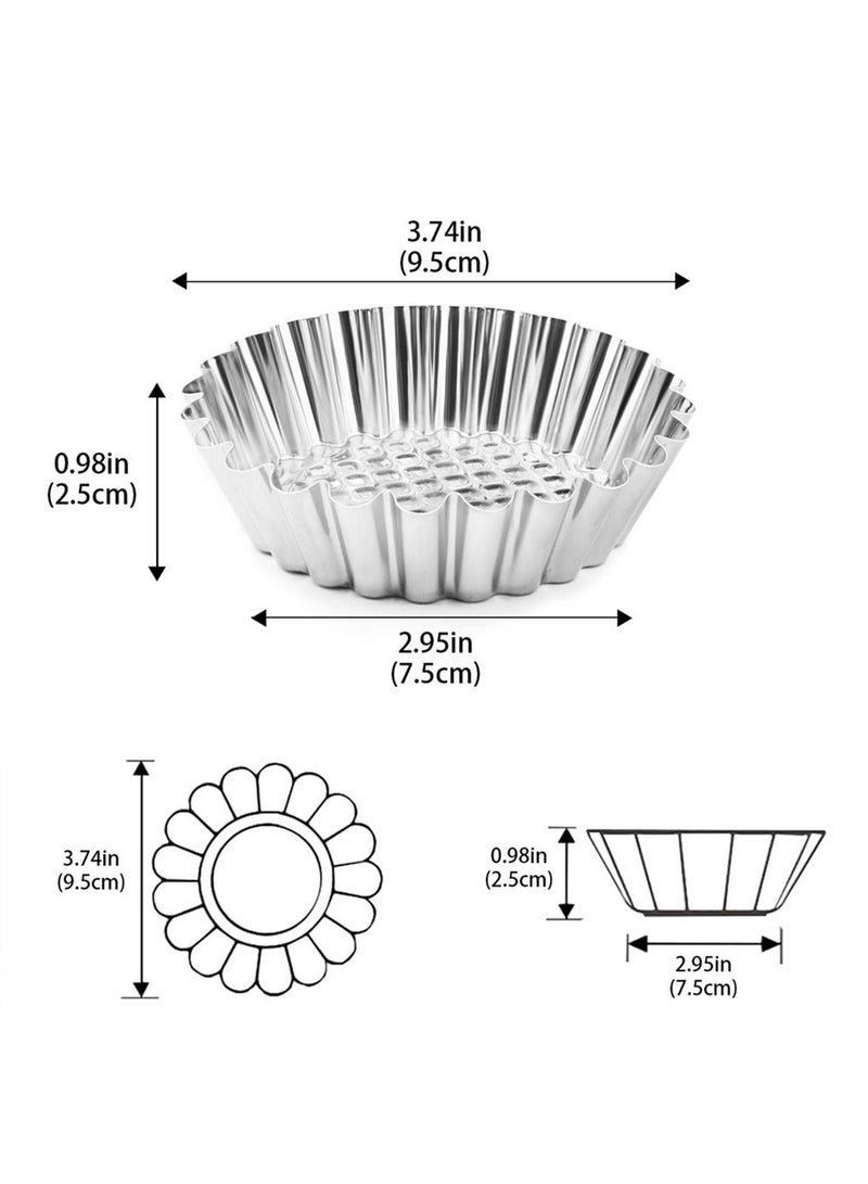 Mmmon 10 Packs Stainless Steel Mini Pie Tartlet Cupcake Cake Muffin Mold Tin Pan Baking Tool - Image 2