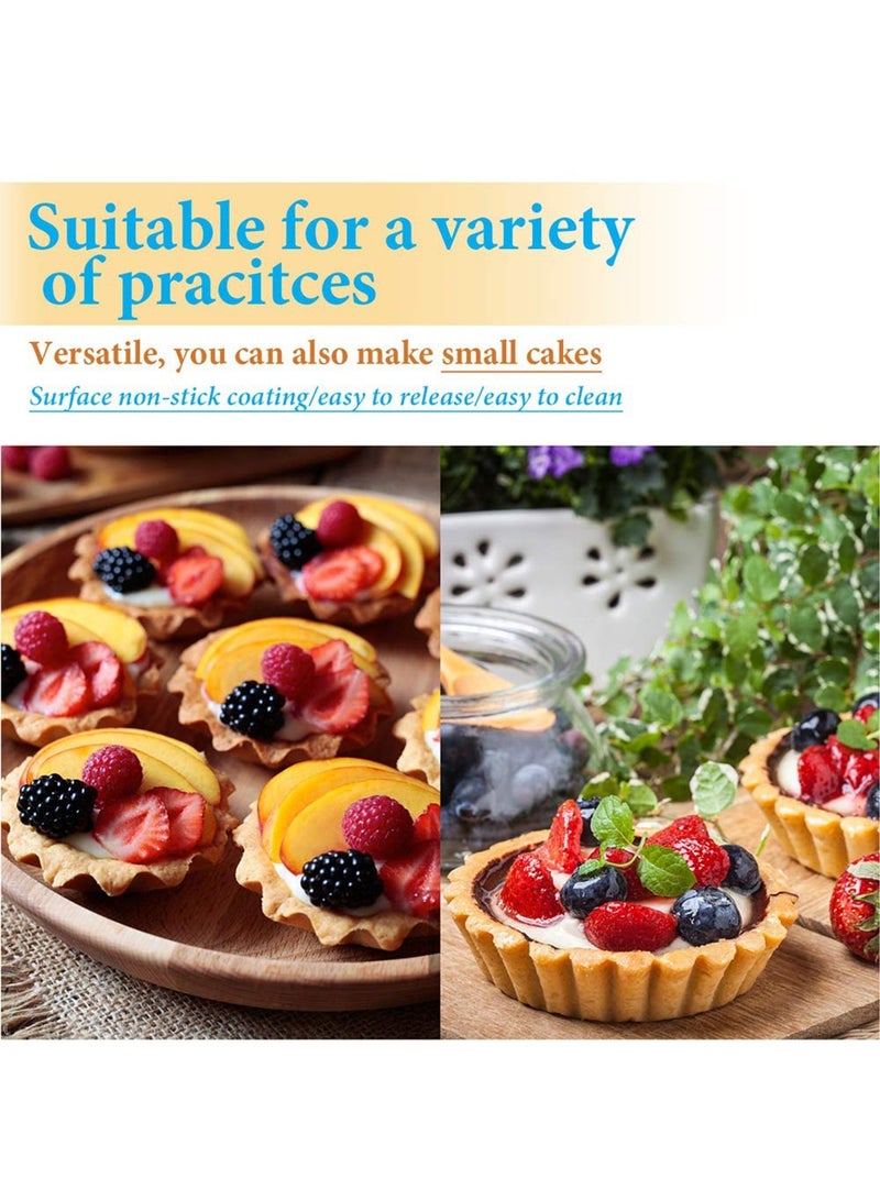 Mmmon 10 Packs Stainless Steel Mini Pie Tartlet Cupcake Cake Muffin Mold Tin Pan Baking Tool - Image 5