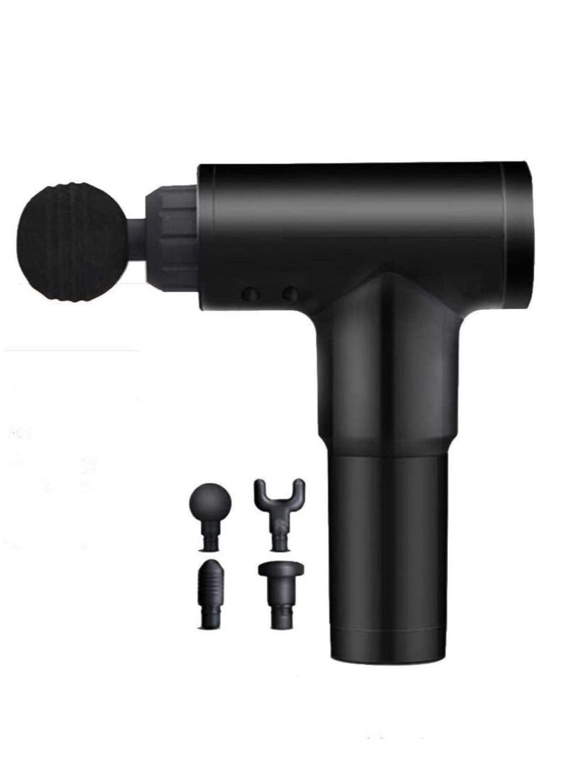 Microplus - Rechargeable Deep Tissue Massage Gun | Muscle Massage Gun Deep Tissue Massager High-Intensity Training Exercising Body Relaxation Slimming Shaping Pain Relief| with 4 Attachments Black MP-4733 - Image 1