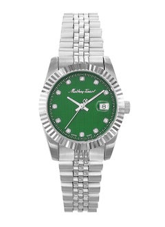 Mathey-Tissot Mathy III Analog Green Dial Women Watch Silver Strap - D810AV  - Image 1