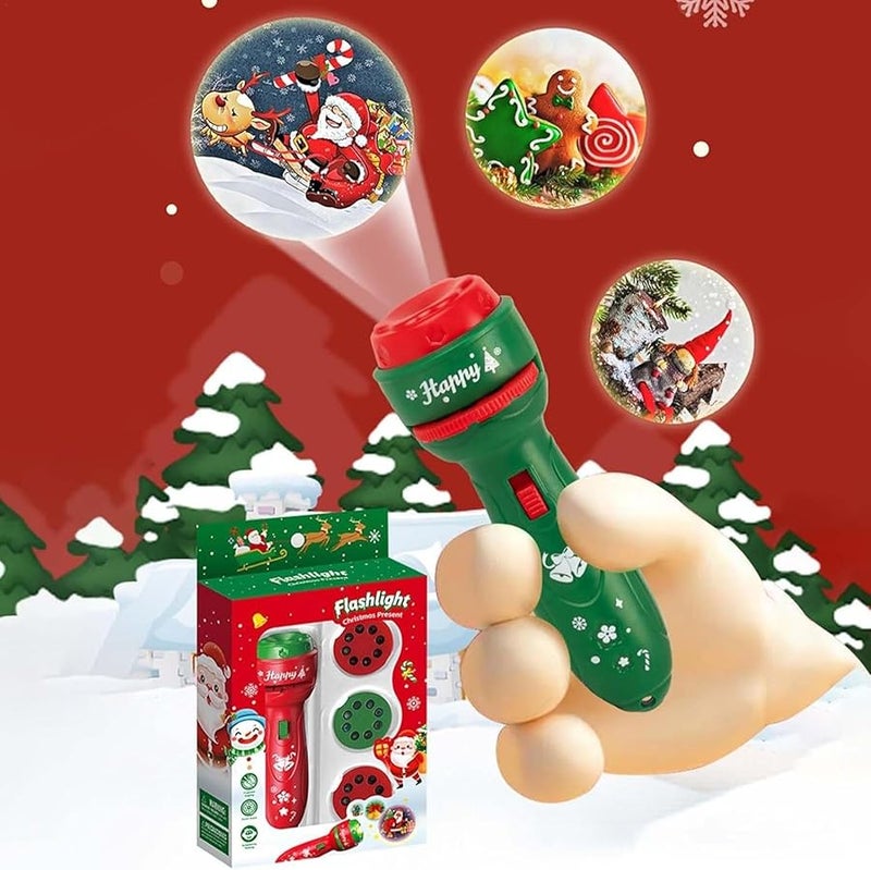 مشروع مصباح يدوي أخضر للأطفال مع 24 نمط شجرة عيد الميلاد وإسقاط الصور - Image 5