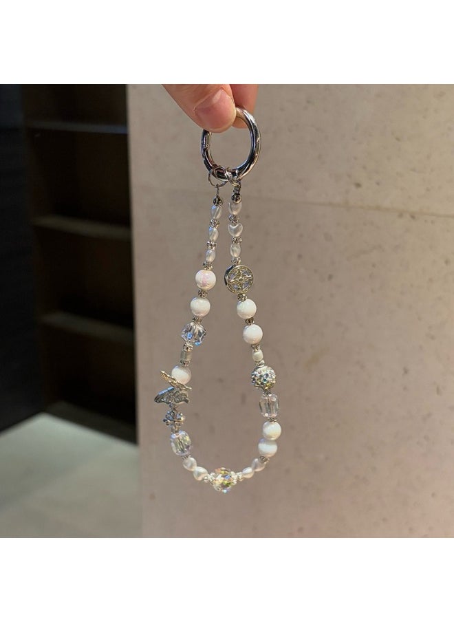 NIBEMINENT Phone Charm/ Chain Strap for Women Girls,Metal Butterfly Cell Phone Case Lanyard Wrist Strap 