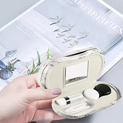 AITIME 2 in 1 Double Sided Portable Contact Lens and Eyeglasses Case, Marbling, Multifunction, Durable, Compact, Portable Storage Kit - Image 5