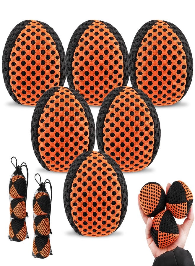 Hokoad 6 Packs Juggling Balls for Beginners and Professional, Weighted Juggle Balls with 2 Storage Bags, Juggling Bean Bags for Developing Learning Juggle Skills, Relaxing (Black Orange, 4.2 oz) - Image 1