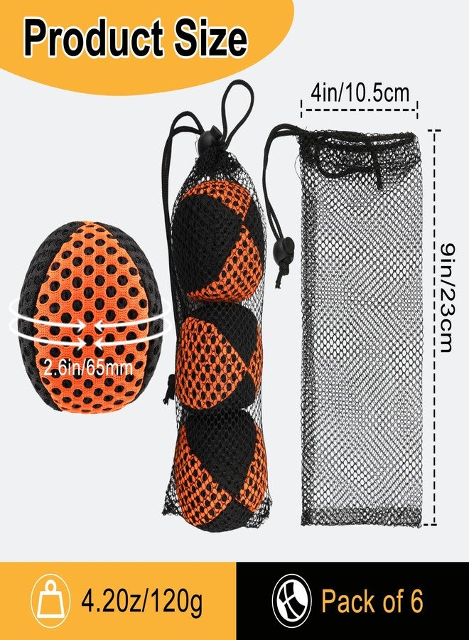 Hokoad 6 Packs Juggling Balls for Beginners and Professional, Weighted Juggle Balls with 2 Storage Bags, Juggling Bean Bags for Developing Learning Juggle Skills, Relaxing (Black Orange, 4.2 oz) - Image 2