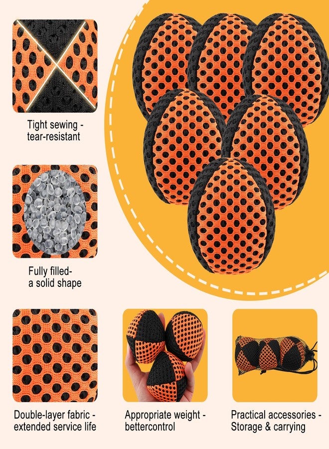 Hokoad 6 Packs Juggling Balls for Beginners and Professional, Weighted Juggle Balls with 2 Storage Bags, Juggling Bean Bags for Developing Learning Juggle Skills, Relaxing (Black Orange, 4.2 oz) - Image 5