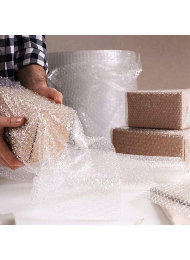 PixelsPackaging 2 rolls of transparent bubble wrap from PixelsPackaging, 25 cm wide × 50 meters long, multi-purpose for packaging, shipping, wrapping, and transportation. - Image 3