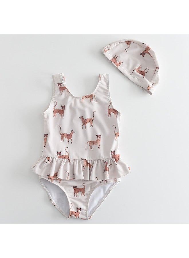 Bumblebee girls Swimsuit One-piece Hot Spring Triangle Bikini Dress With Vest And Short Skirt - Image 3