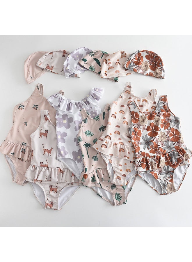 Bumblebee girls Swimsuit One-piece Hot Spring Triangle Bikini Dress With Vest And Short Skirt - Image 5