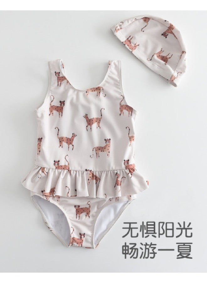 Bumblebee girls Swimsuit One-piece Hot Spring Triangle Bikini Dress With Vest And Short Skirt - Image 1