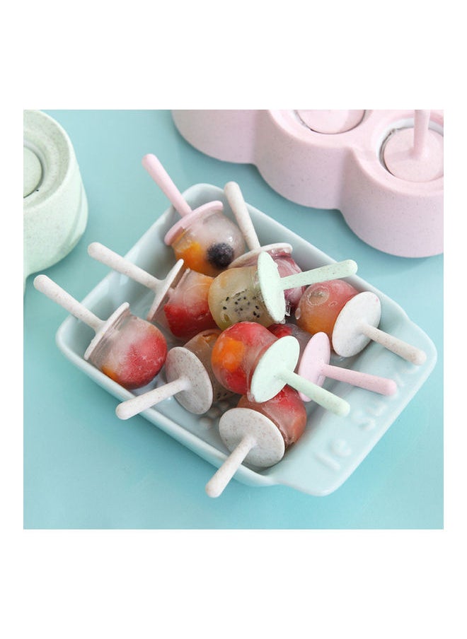 Generic - 6 Grids Ice Cream Mold Wheat Straw Diy Fruit Ice Cube Maker Mould Kitchen Accessories beige 18*18*18cm - Image 1