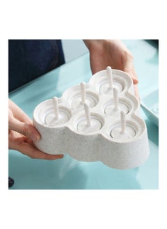 6 Grids Ice Cream Mold Wheat Straw Diy Fruit Ice Cube Maker Mould Kitchen Accessories beige 18*18*18cm
