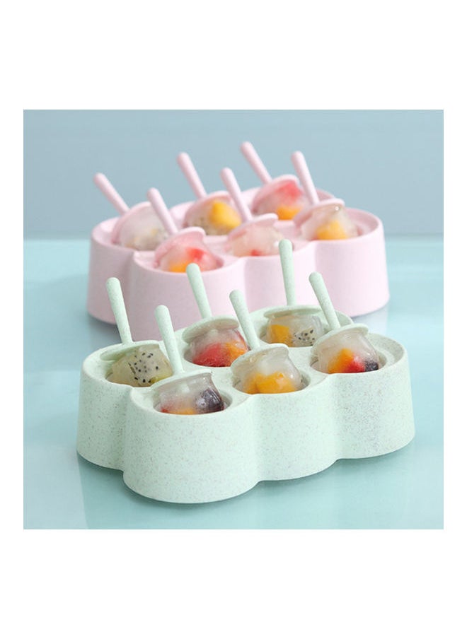 Generic - 6 Grids Ice Cream Mold Wheat Straw Diy Fruit Ice Cube Maker Mould Kitchen Accessories beige 18*18*18cm - Image 1