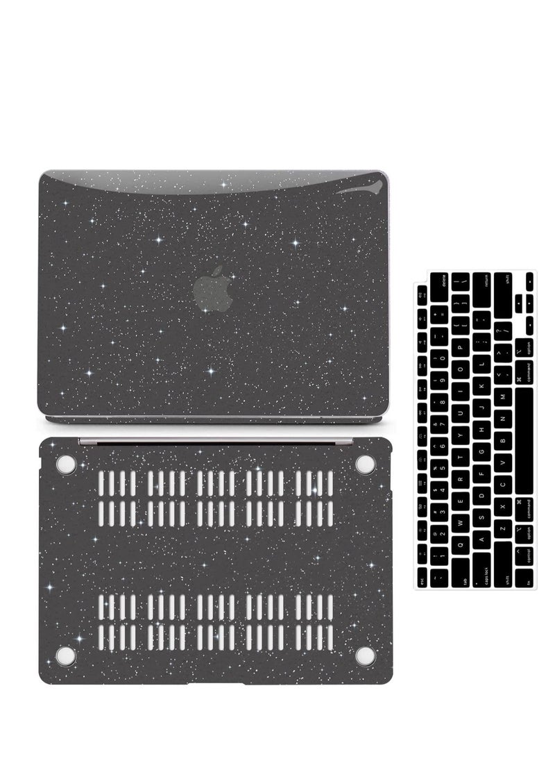 Generic - حافظة صلبة 3 في 1 متوافقة مع جهاز MacBook Air مقاس 15 بوصة إصدار 2024 شريحة A3114 M3 وشريحة إصدار 2023 A2941 M2، حافظة صلبة بلاستيكية لامعة لامعة + غطاء لوحة مفاتيح + واقي شاشة - Image 1