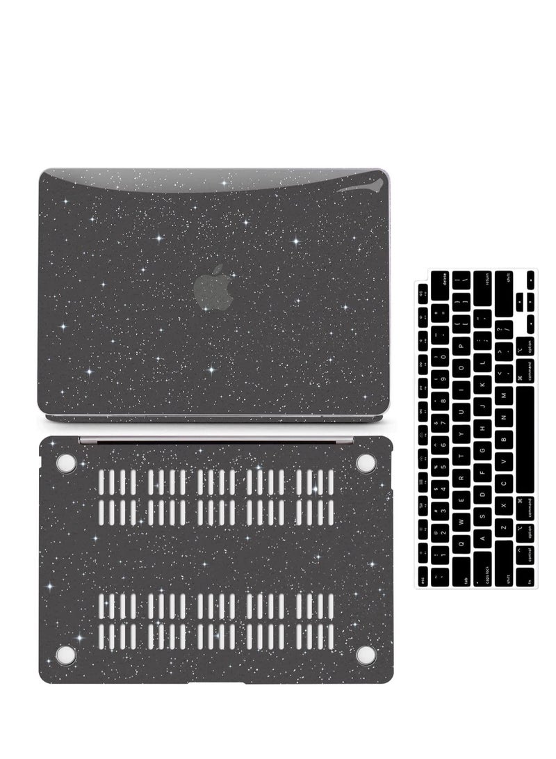 3 in 1 Hard Case Compatible with MacBook Air 15 inch 2025 Release A3241 M4 Chip/2024 Release A3114 M3 Chip/2023 Release A2941 M2 Chip, Sparkly Glitter Plastic Hard Shell Case + Keyboard Cover + Screen Protector - Image 1