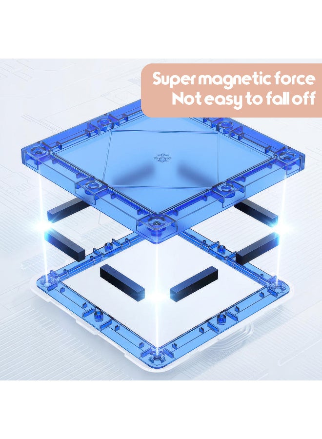 ZERIFAM Magnetic Building Blocks, 97 Piece Magnetic Tiles Race Car Track Set, 3D DIY Educational Toy, STEM Creative Learning Construction Kit, Magnetic Car Toys Gift for  Kids Age 3+ - Image 5