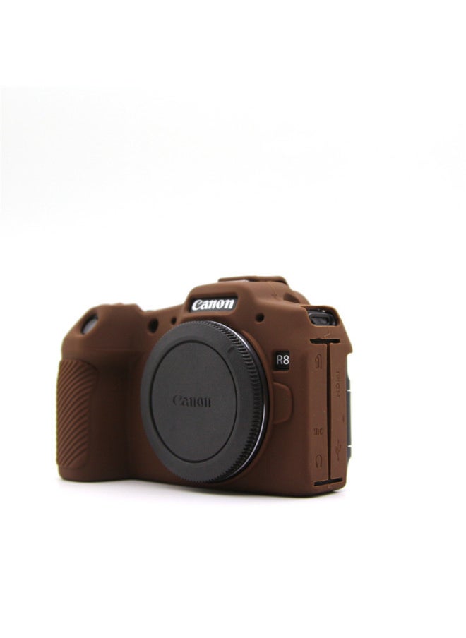 Generic Silicone Soft Shell Camera Bag Protective Photography Case For Canon EOS R8 Camera Bag Durable Carryall Pouch With Shoulder Stra-Color:Brown  - Image 1