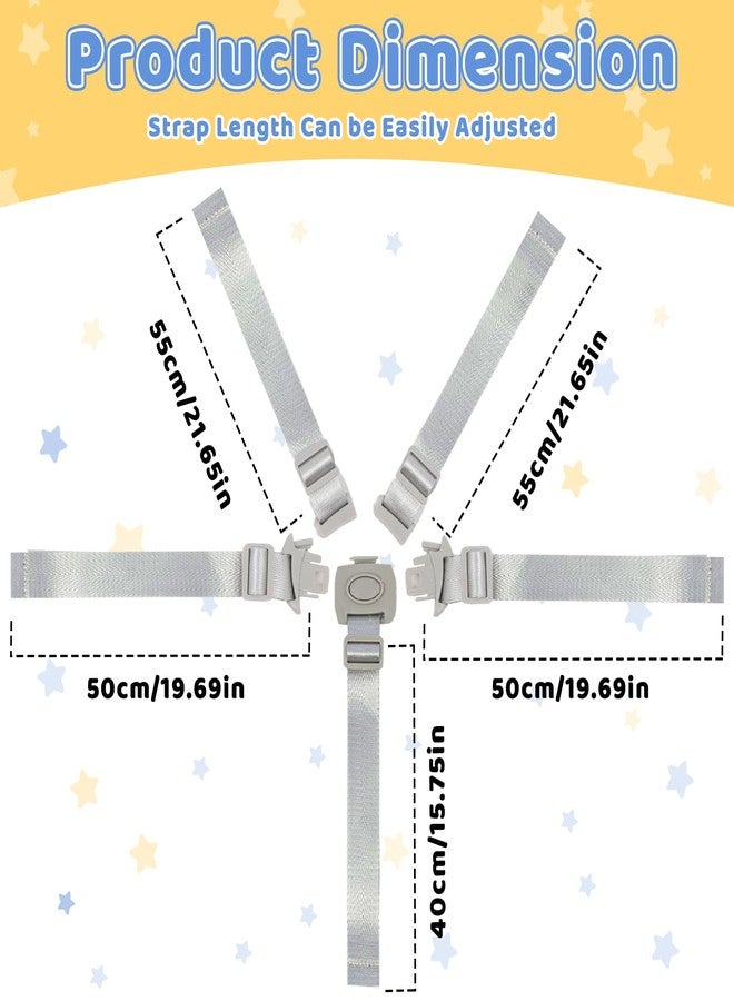 XZESH High Chair Replacement Straps Compatible with Ingenuity, Highchairs Accessories, for Most 5 Point High Chairs, Adjustable Replacement High Chair Belt - Image 2