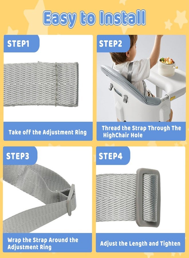 XZESH High Chair Replacement Straps Compatible with Ingenuity, Highchairs Accessories, for Most 5 Point High Chairs, Adjustable Replacement High Chair Belt - Image 5