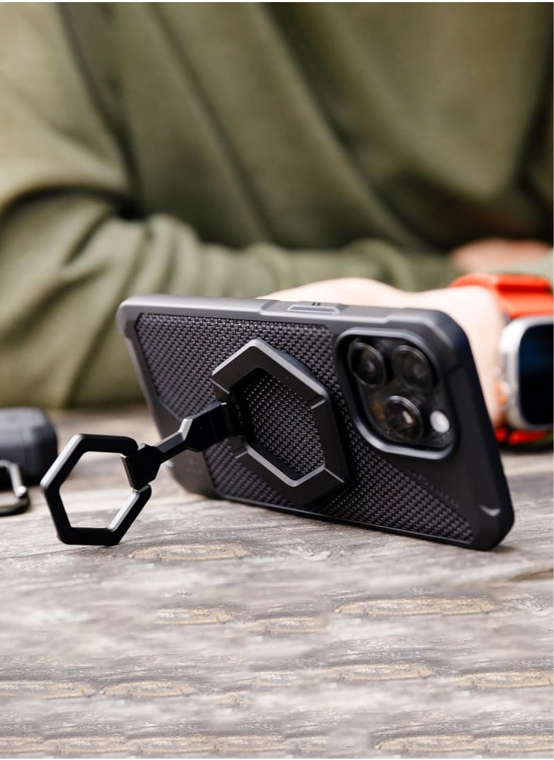 Urban Armor Gear - UAG MagSafe Ring Grip Stand Magnetic Phone Holder Grip with 360 Degree Rotation Adjustable Kickstand for iPhone 15 / 14/13/12 series and MagSafe Compatible Case - Mallard | Bright Blue - Image 1
