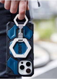 Urban Armor Gear UAG MagSafe Ring Grip Stand Magnetic Phone Holder Grip with 360 Degree Rotation Adjustable Kickstand for iPhone 15 / 14/13/12 series and MagSafe Compatible Case - Mallard | Bright Blue  - Image 4