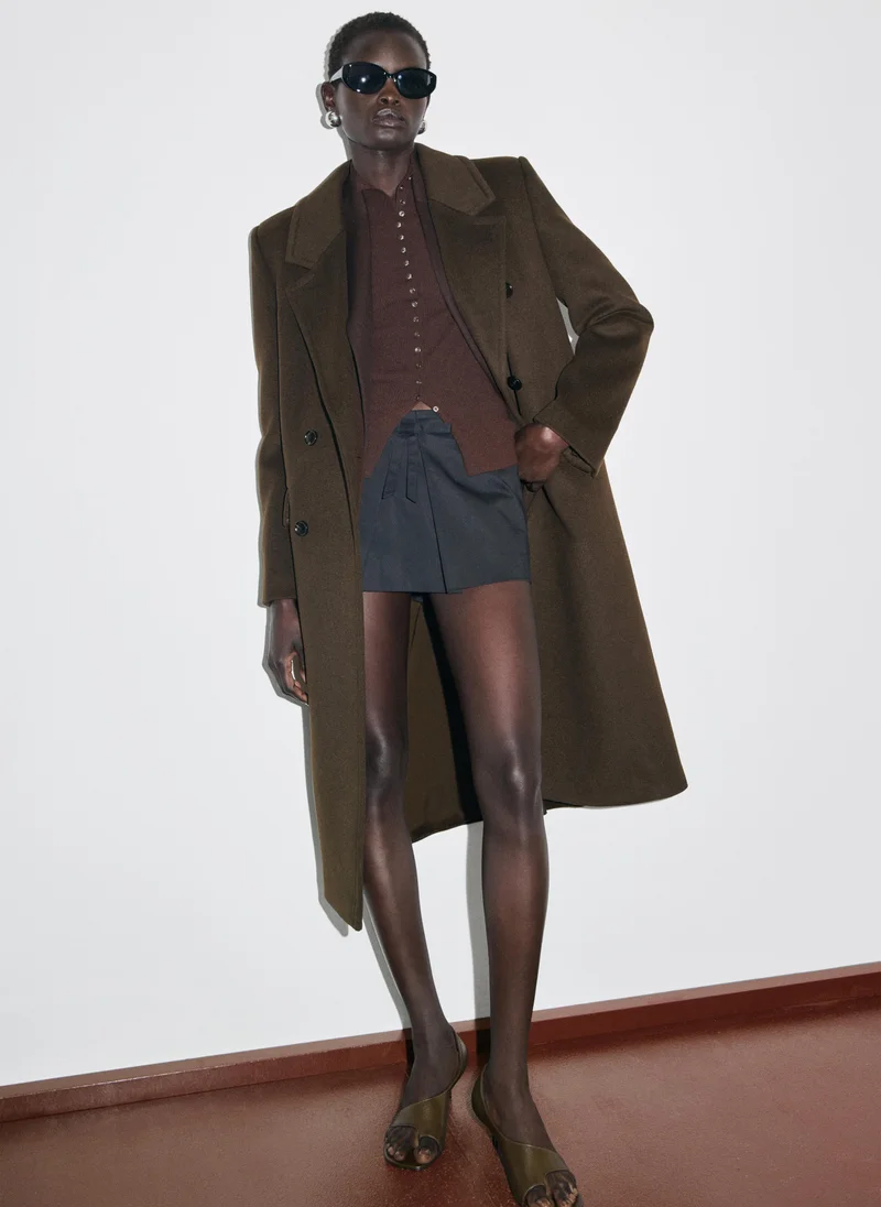 MANGO Double-breasted wool coat