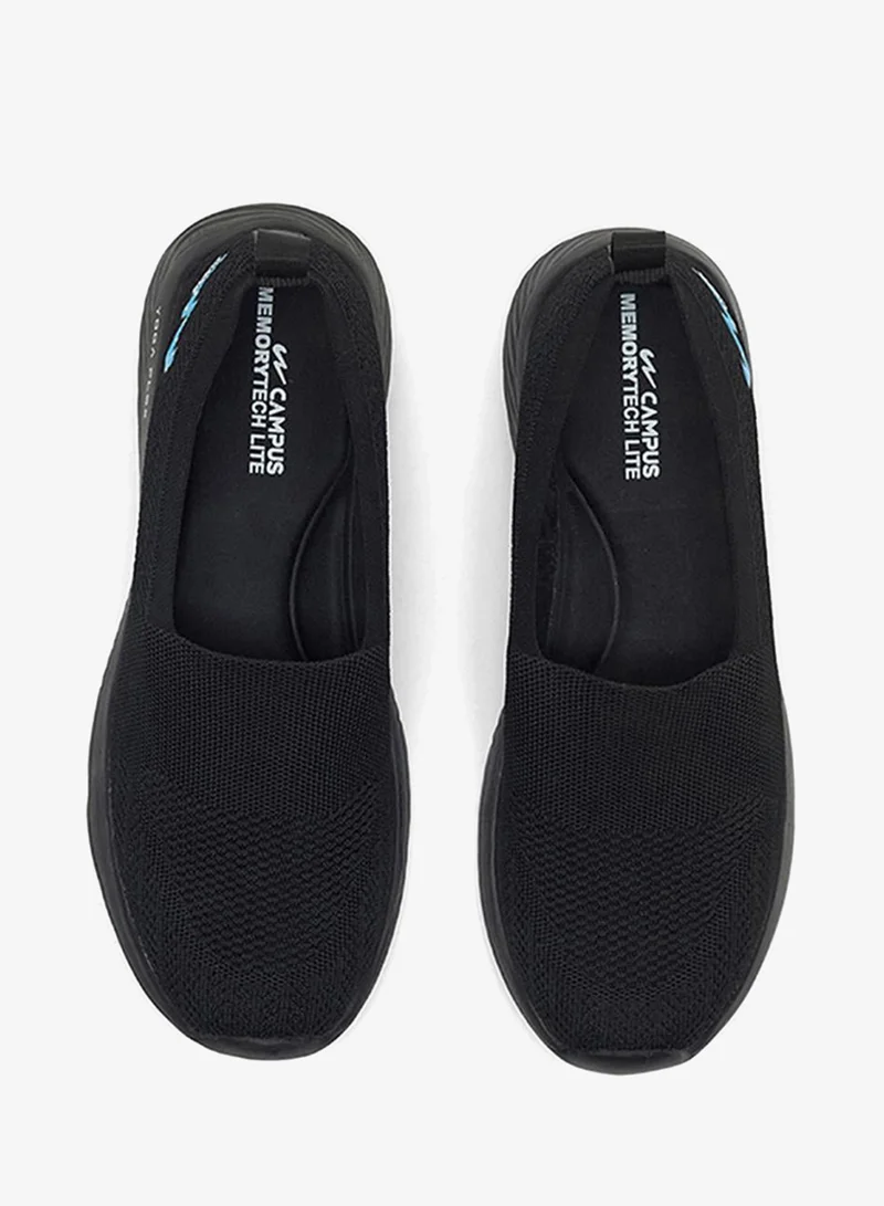 Campus Women Board Memory Foam Slip-On Walking Shoes-Black