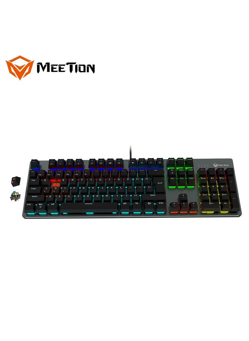 Meetion MEETION MK007 PRO Mechanical Gaming Keyboard – Ergonomic Design with OUTEMU Blue Switches, Crisp Tactile Feedback, Full-Key Anti-Ghosting, LED Backlit Keys, Durable Build for Long Gaming Sessions, Plug & Play Compatibility – Black  - Image 4