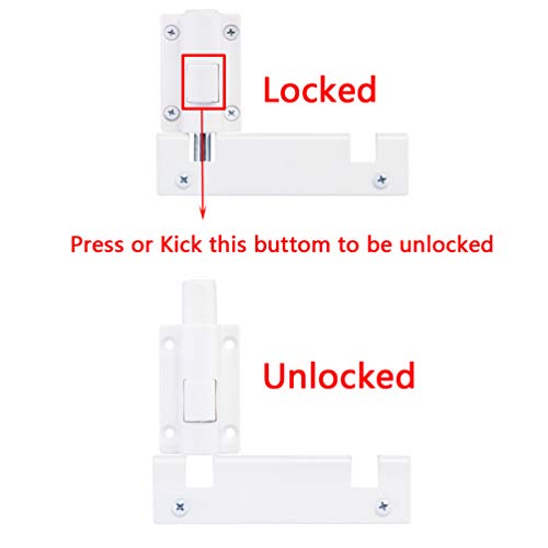 HauSun Patio Sliding Door Security Foot Lock Kick Lock, Fits on Top Rail-Childproof patio Door guardian-or Bottom Rail-Foot Operated-Keep Your Family Safe and Secure(1 Pack,White) - Image 4