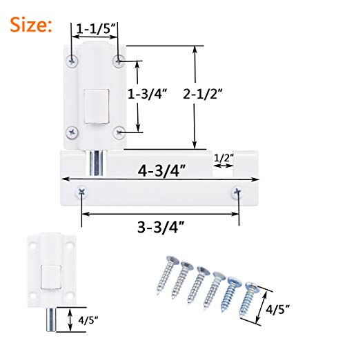 HauSun Patio Sliding Door Security Foot Lock Kick Lock, Fits on Top Rail-Childproof patio Door guardian-or Bottom Rail-Foot Operated-Keep Your Family Safe and Secure(1 Pack,White) - Image 3