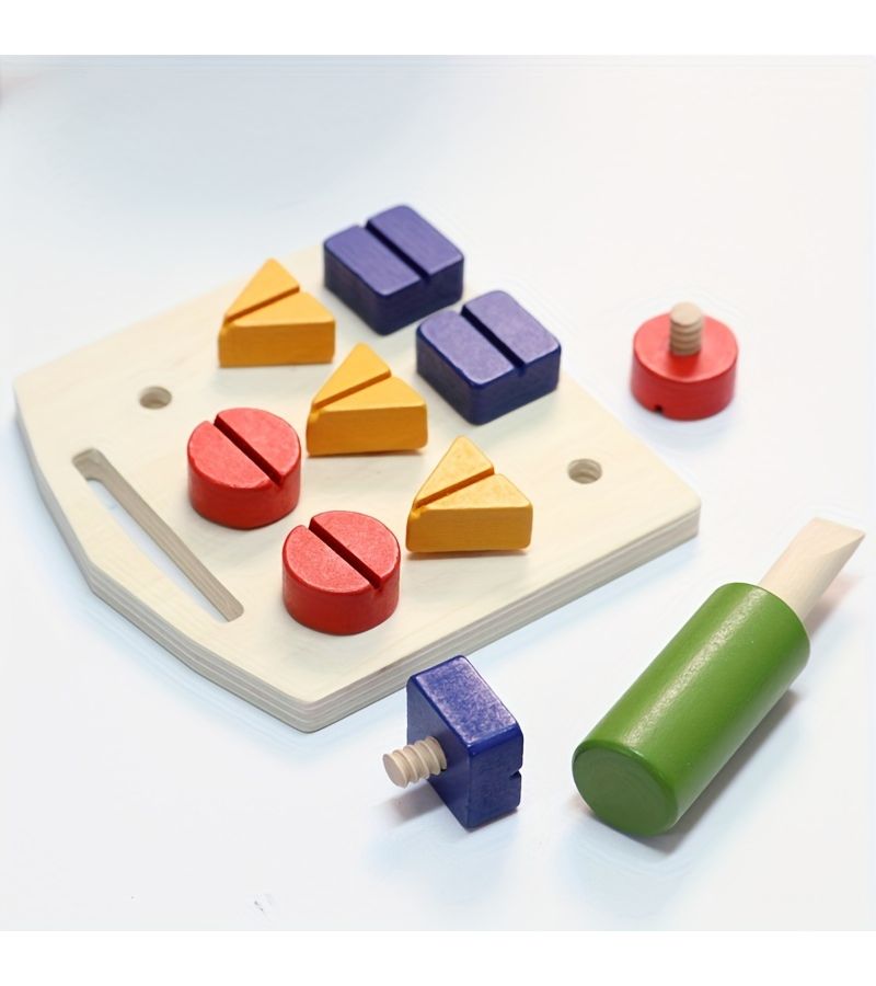 Jim Screwdriver Wooden Nut Combination Puzzle For Children Hands On Shape Matching Toy - Image 4