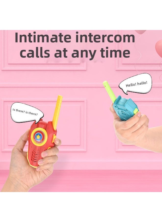 Generic - Walkie-talkie Remote Dialogue Ultra-clear Version Children's Outdoor Handheld Wireless Push-to-talk Parent-child Interactive Toys-Color:3km [cartoon Rabbit Walkie Talkie] Pink Blue [with LCD Light Flashlight] Battery - Image 1
