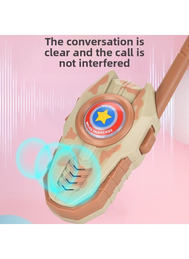 Generic - Walkie-talkie Remote Dialogue Ultra-clear Version Children's Outdoor Handheld Wireless Push-to-talk Parent-child Interactive Toys-Color:3km [cartoon Rabbit Walkie Talkie] Pink Blue [with LCD Light Flashlight] Battery - Image 1