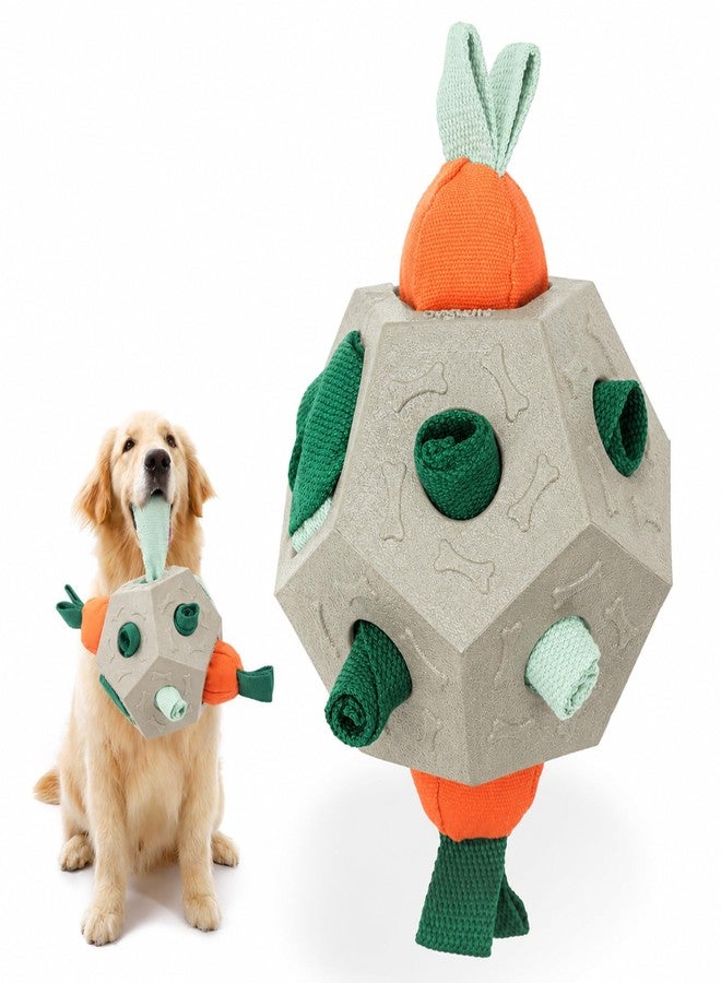 Dog Snuffle Ball - Upgrade Ball Interactive Puzzle Dog Toys, Foraging Truffle Pads Puppy Snack Dispenser Slow Feeder Suitable for Any Size Pet with Squeaky Carrot Toys (Apricot) - Image 1