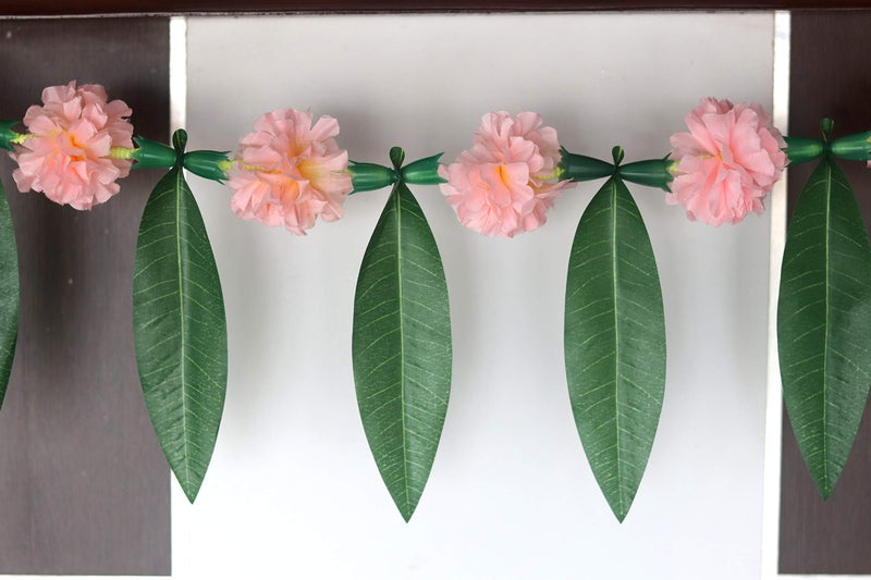 S2S® Artificial BabyPink Flowers & Mango Leaf Door Toran - Image 2