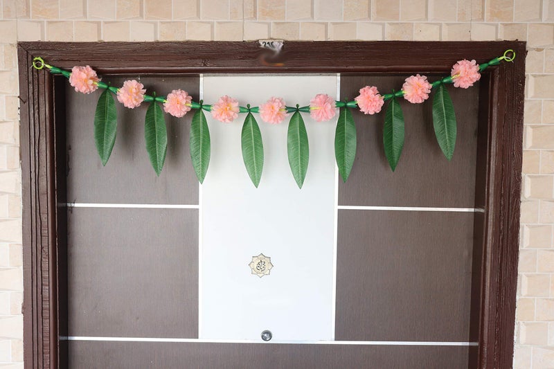 S2S® Artificial BabyPink Flowers & Mango Leaf Door Toran - Image 4