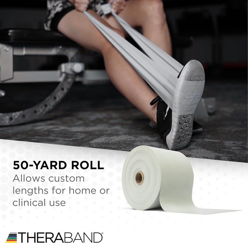 TheraBand Professional Resistance Bands - 50 Yard Roll, Silver, Super Heavy for Upper & Lower Body Exercise, Physical Therapy, Pilates, and Home Workouts - Image 5