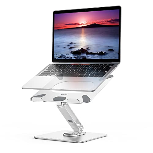 BESIGN LSX7 Laptop Stand with 360 Rotating Base, Ergonomic Adjustable Notebook Riser Holder Compatible with Air, Pro, Dell, HP, Lenovo More 10-15.6" Laptops (Silver) - Image 2