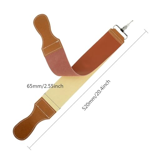 Grandslam Leather Strop for Straight Razor Sharpening and Smooth - Professional Straight Razor Knife Cowhide and Canvas Dual Strop Brown - Image 5