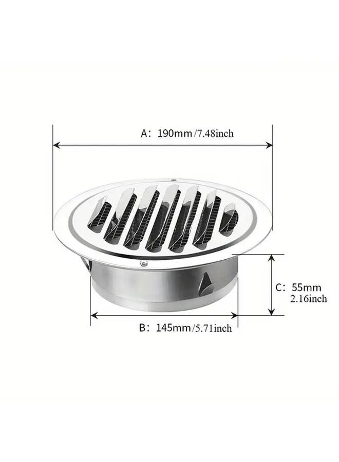 5.71 Inch Stainless Steel Wall Mounted Ventilation Grille Insect Proof Outdoor Drain Cover - Image 1