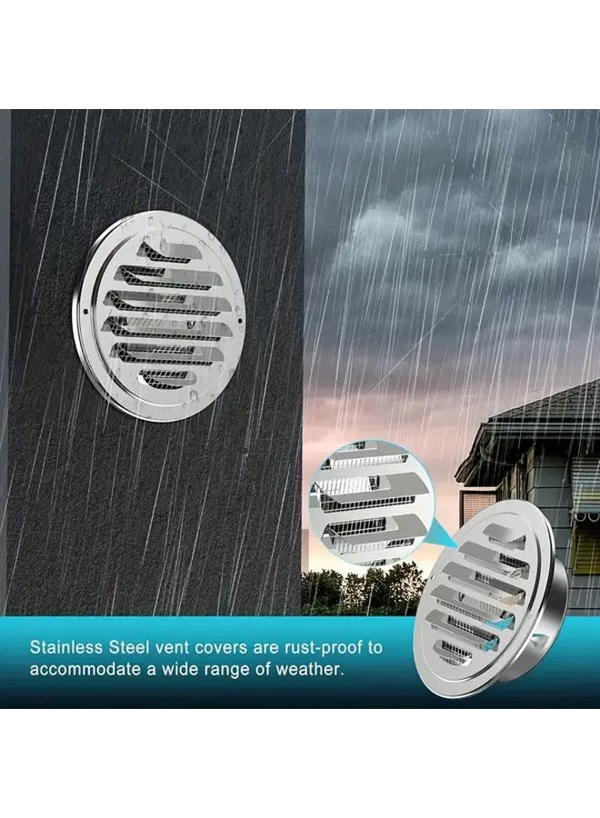 5.71 Inch Stainless Steel Wall Mounted Ventilation Grille Insect Proof Outdoor Drain Cover - Image 3