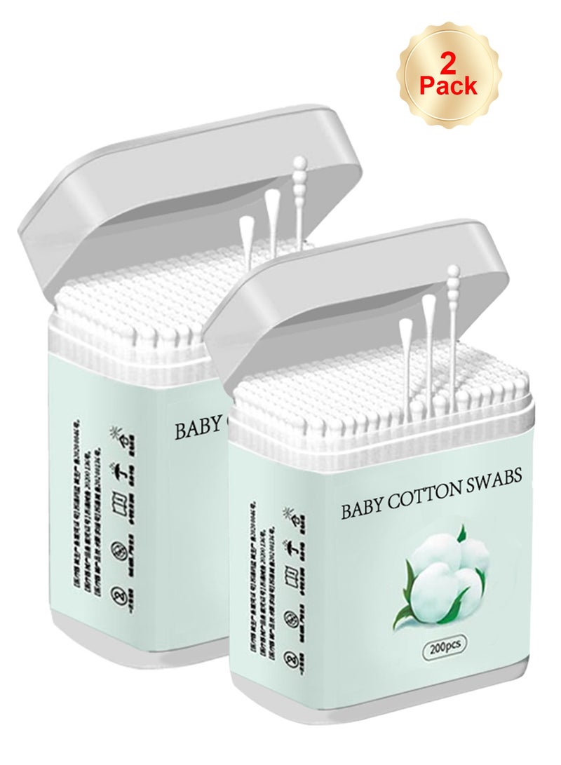 Splendors 400pcs Cotton Swabs Disposable Cotton Swab for Baby Ear Nose Clean (Spiral and Scoop) High Quality Cotton Ear Swabs For Adult For Make-up - Image 2