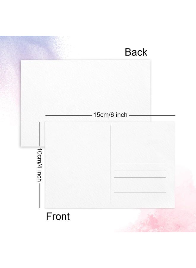 fuceury 50 Pieces Watercolor Postcards, 100% Cotton 140lb/300gsm Blank Postcards 4x6 Inch Watercolor Paper Post Cards for Watercolor Journal, DIY, Mailing, Painting, Invitations, Greeting Cards - Image 2
