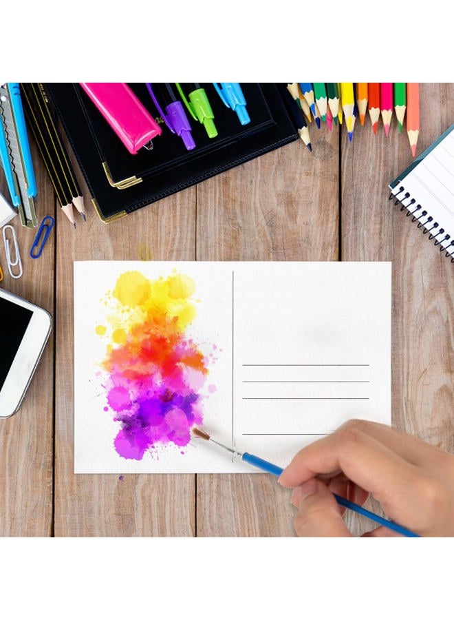 fuceury 50 Pieces Watercolor Postcards, 100% Cotton 140lb/300gsm Blank Postcards 4x6 Inch Watercolor Paper Post Cards for Watercolor Journal, DIY, Mailing, Painting, Invitations, Greeting Cards - Image 5