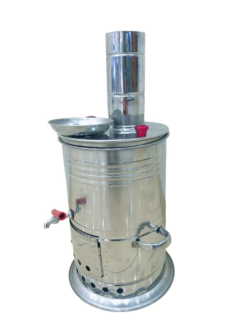 Albawadi Camping Tea Maker Samovar Tea Kettle Cooking Bucket Use Charcoal Wooden  - Image 3