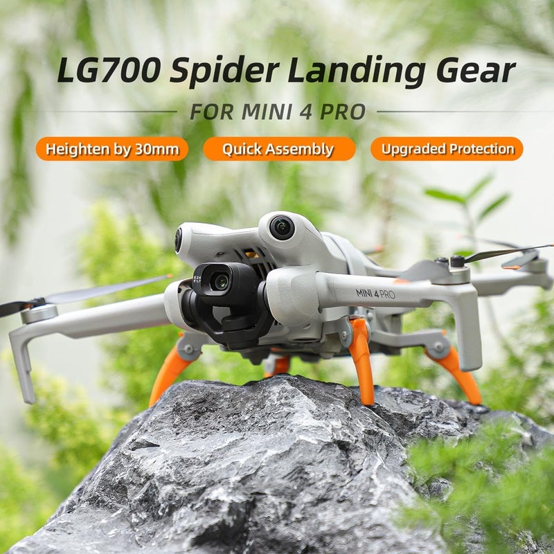 Xmipbs Extended Landing Gear for DJI Mini 4 Pro Foldable Landing Spider Leg Compatible with Mavic Mini 4 Pro Accessories Orange - Image 5