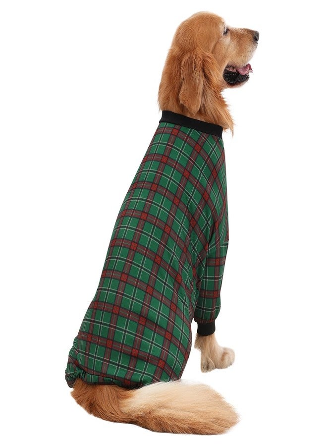 HDE Dog Pajamas One Piece Jammies Jumpsuit Pet Clothes Outfit Stretchy Lightweight Comfy Shirt Pjs for M-3XL Dogs Holiday Plaid - 2XL - Image 3