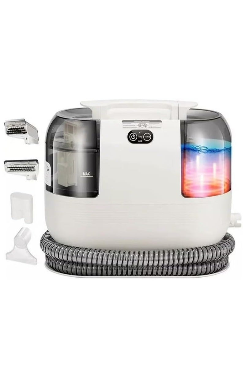PRIMO PLUS Portable Multipurpose Carpet Cleaner Machine, 15s Fast Heating Spot Cleaner for Upholstery, 4 Detachable Brush Heads for Pets, Couch, Car Seats, Self-Cleaning - Image 1