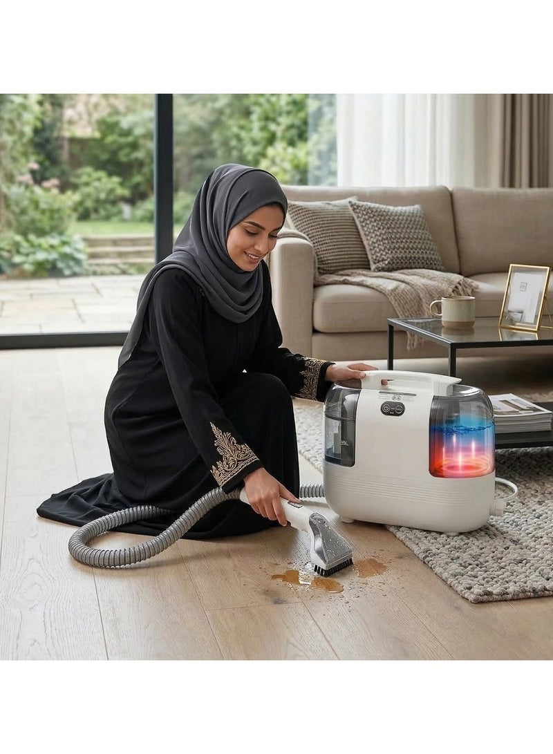 PRIMO PLUS Portable Multipurpose Carpet Cleaner Machine, 15s Fast Heating Spot Cleaner for Upholstery, 4 Detachable Brush Heads for Pets, Couch, Car Seats, Self-Cleaning - Image 4